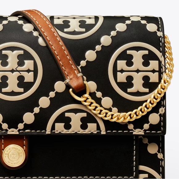 Tory Burch T MONOGRAM CONTRAST EMBOSSED CHAIN WALLET - Picture 6 of 6